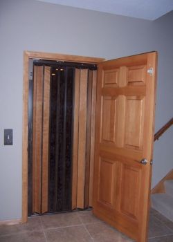 Standard Home Elevator Gate with acrylic/wood combination